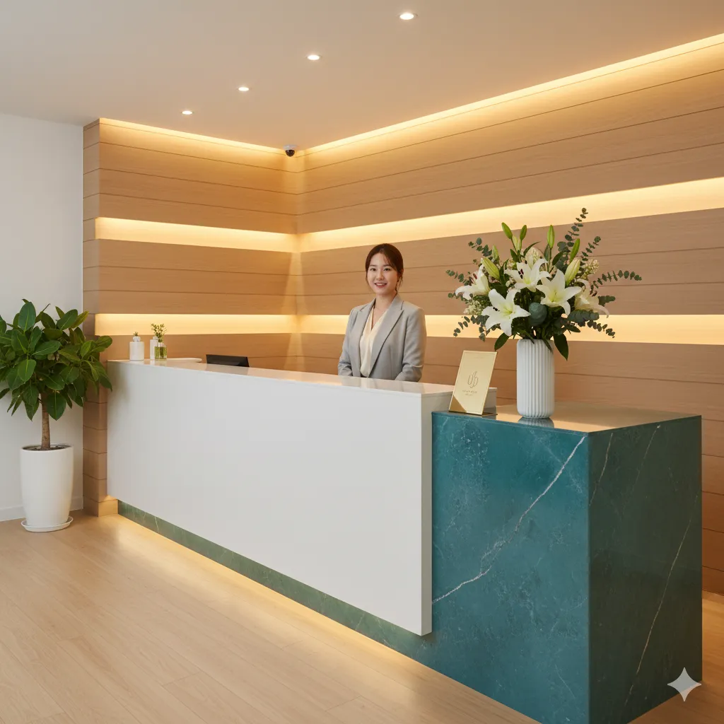 VitaMD reception area at our Gangnam clinic