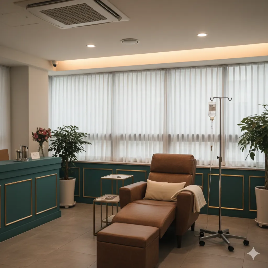 VitaMD IV therapy treatment room in Gangnam, Seoul